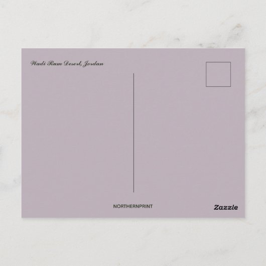 Carte Postale Désert de Wadi Rum Jordanie (Dos)