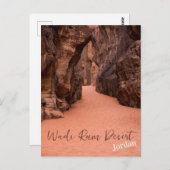 Carte Postale Désert de Wadi Rum, Jordanie (Devant / Derrière)