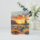 Carte Postale Désert du sud-ouest Mesa et coucher du soleil du S (Debout devant)