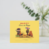 Carte Postale Désert Mariachi Skeleton Cinco de Mayo (Debout devant)