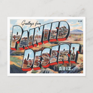 Carte Postale Desert Peint, Arizona Vintage grandes lettres