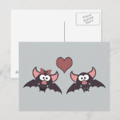 Carte Postale Desgin adorable de chauve-souris (Devant / Derrière)