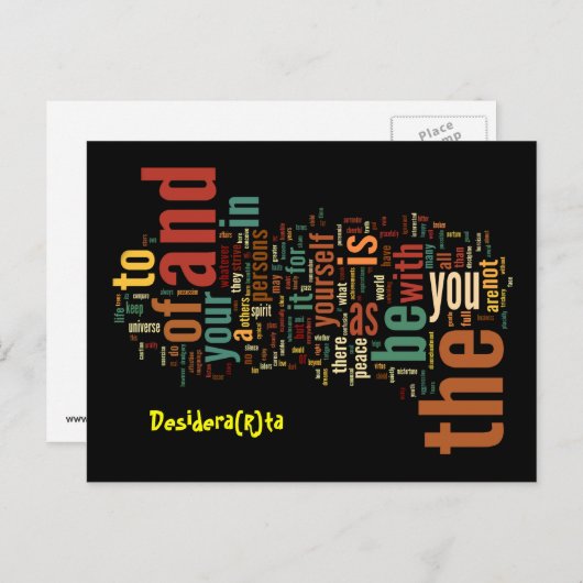 Carte postale Desidera(R)ta Word Art (Devant / Derrière)