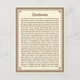 Carte postale Desiderata
