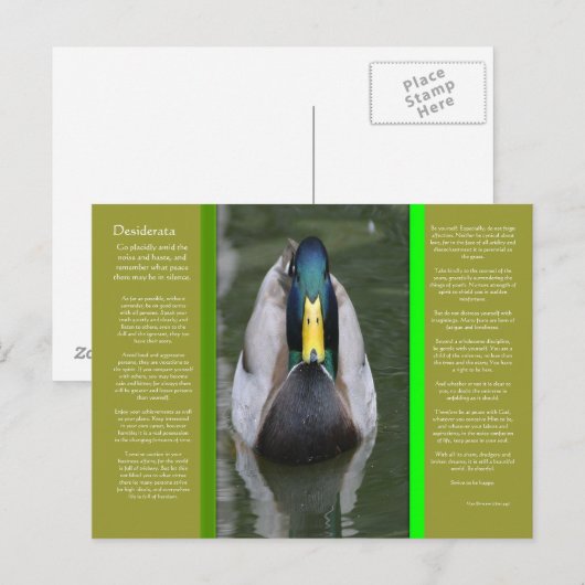 Carte postale DESIDERATA (Devant / Derrière)