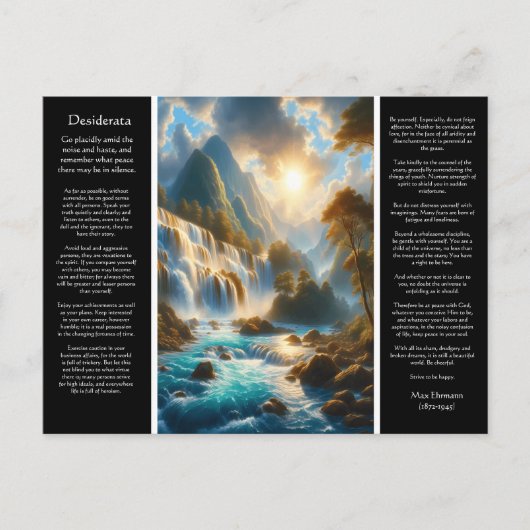 Carte Postale DESIDERATA Flux Doucement Avec Gravité (Devant)