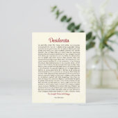 Carte postale Desiderata | Mini art Desiderata (Debout devant)