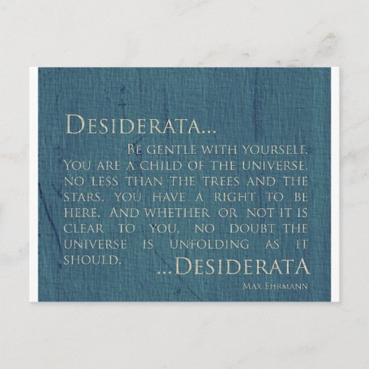 Carte Postale Desiderata Sur Toile (Devant)