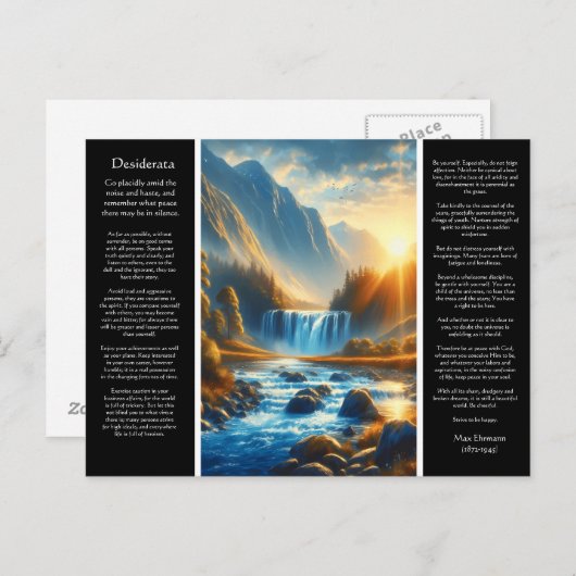 Carte Postale Desiderata Waterfall Haven (Devant / Derrière)