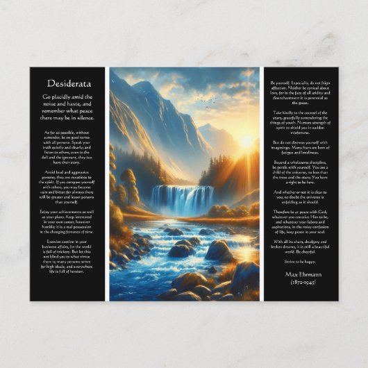Carte Postale Desiderata Waterfall Haven (Devant)