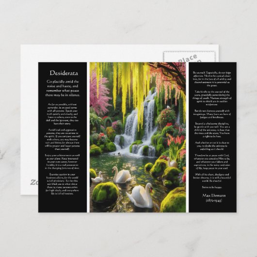 Carte Postale Desiderata Waterfall : Pool's Bloom, Gentle Breeze (Devant / Derrière)