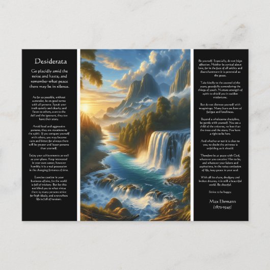 Carte Postale DESIDERATA Whispers Sous les chutes (Devant)