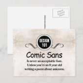 Carte Postale Design 101 : Comic Sans n'est jamais une police ac (Devant / Derrière)