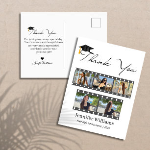 Carte Postale design 5 photos filmstrip merci diplôme