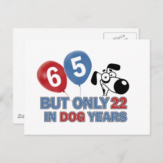 Carte Postale Design 65 ans (Devant / Derrière)