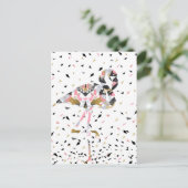 Carte Postale Design abstrait de Flamant rose géométrique mignon (Debout devant)