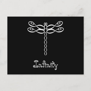 Carte Postale Design blanc de libellule d'infini
