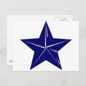 Carte Postale Design Blue Star pour n'importe quel but! ! (Devant / Derrière)