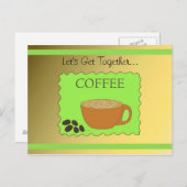 Carte Postale Design café vert et mocha (Devant / Derrière)