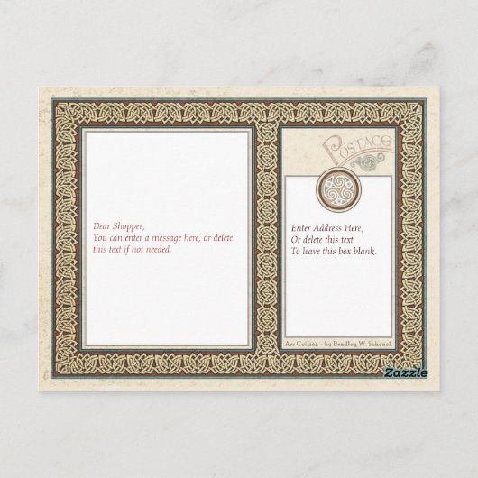 Carte postale Design Celtique Griffins (Dos)