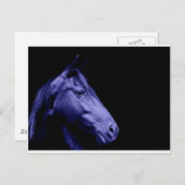 Carte postale Design Cheval bleu (Devant / Derrière)
