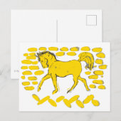 Carte Postale Design Cheval Jaune (Devant / Derrière)