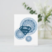 Carte Postale Design circulaire bleu supergirl (Debout devant)