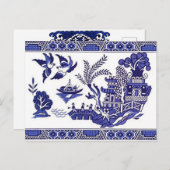 Carte Postale Design classique de saule bleu (Devant / Derrière)