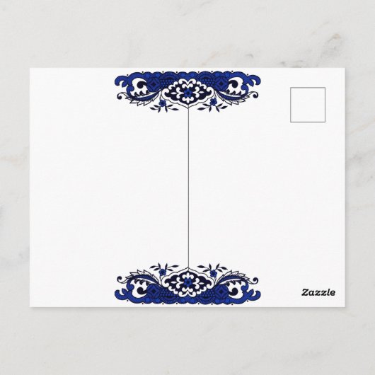 Carte Postale Design classique de saule bleu (Dos)