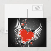 Carte Postale Design Coeur & Ailes (Devant / Derrière)