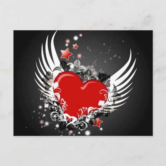 Carte Postale Design Coeur & Ailes (Devant)