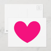 Carte Postale Design Coeur rose chaud A01 (Devant / Derrière)
