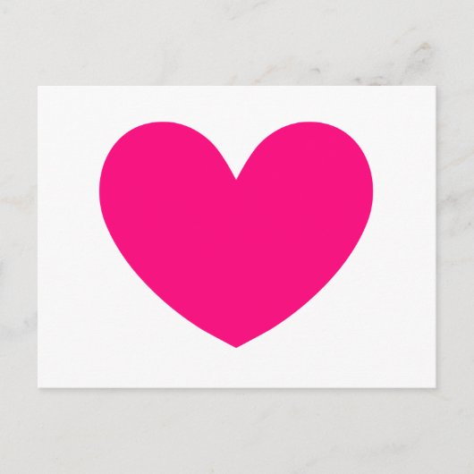 Carte Postale Design Coeur rose chaud A01 (Devant)