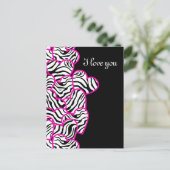 Carte postale Design Coeurs Zebra (Debout devant)