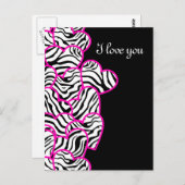 Carte postale Design Coeurs Zebra (Devant / Derrière)
