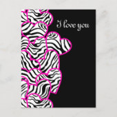 Carte postale Design Coeurs Zebra (Devant)