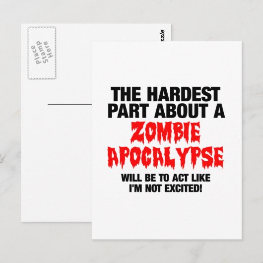 Carte Postale Design Cool Zombie (Devant / Derrière)