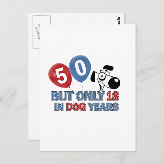 Carte Postale Design d'anniversaire de 50 ans (Devant / Derrière)
