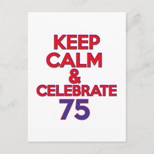 Carte Postale Design d'anniversaire de 75 ans