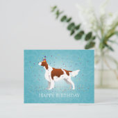 Carte Postale Design d'anniversaire irlandais rouge et blanc (Debout devant)