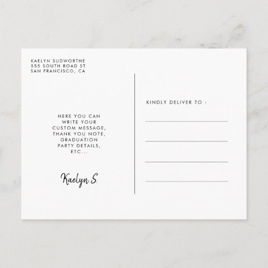 Carte Postale Design d'arc de typographie rétro (Dos)