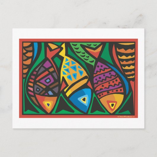 Carte Postale Design d'art Abstrait du poisson (Devant)