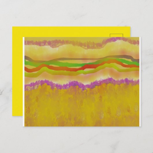 Carte Postale Design d'art chaud Soleil et Corn abstrait (Devant / Derrière)