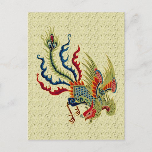 Carte postale Design d'art coq chinois (Devant)