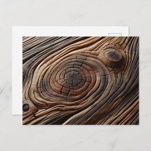 Carte Postale Design d'art en bois Abstrait (Devant / Derrière)