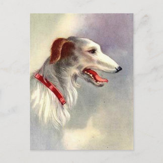 Carte Postale Design d'art vintage Borzoi Chien
