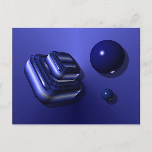 Carte Postale Design de boîte bleue (Devant)