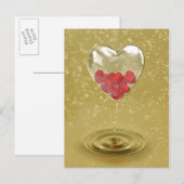 Carte Postale Design de coeur en verre romantique (Devant / Derrière)