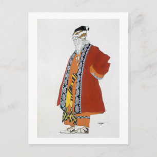 Carte Postale Design de costume pour un vieil homme en robe roug