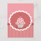 Carte Postale Design de cupcake rose (Devant)